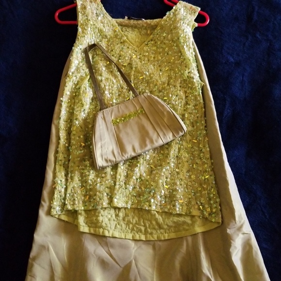 Duo chrome green two piece mermaid ball gown - Picture 7 of 8